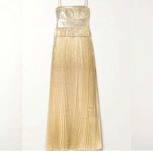 SELF PORTRAIT pintucked plisse lame gown Brand NEW with tags In Sp Box!